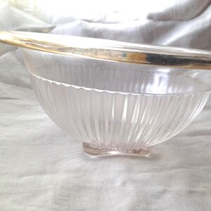 Vintage Hazel Atlas Clear Federal Glass Rolled Rim Square Bottom Mixing Salad Bowl Fruit Pressed Glass  Holiday Serving Piece