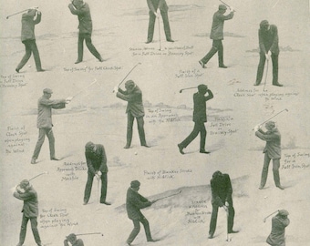 Vintage golfmannen brengen sport in kaart voor jongens Roaring Twenties Illustratie bij frame van de jaren 1920