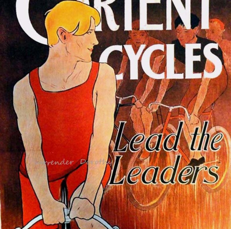 Clement Bicycle 1900 Art Nouveau Lithograph Poster Transportation Ad To Frame image 3