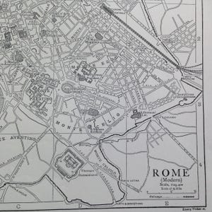 ローマ イタリア 地図 1910 ヴィンテージ エドワード朝 スチール彫刻 地図作成 額装