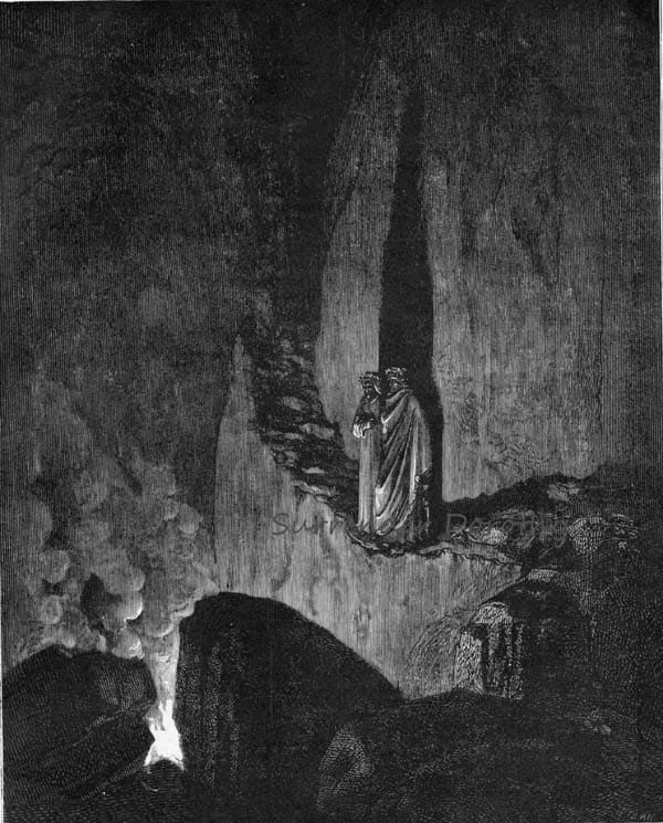 Flaming Spirits Ulysses & Diomedes Inferno Canto 26 Engraving
