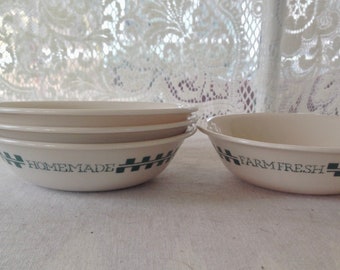 4 Corelle Farm Fresh Dessert Berry Bowls Vintage 1980s Retro Kitchen USA Dinner Dishes