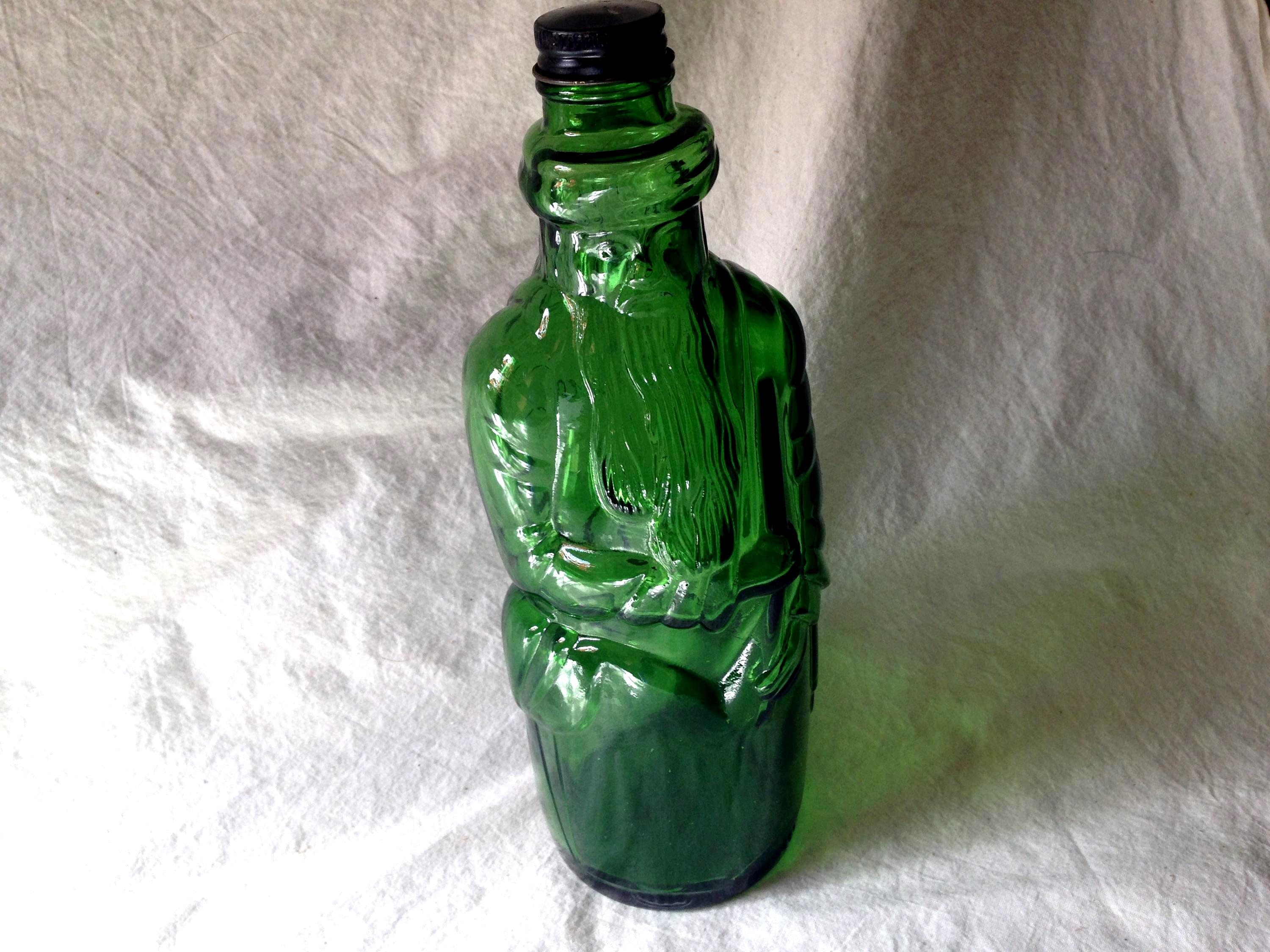 Moses Bottle Poland Spring Sloe Gin Decanter 1960s Emerald Green