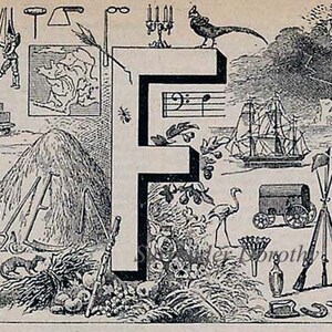 Carta F Dicionário Francês Alfabeto Gráfico Paris França Para Enquadrar
