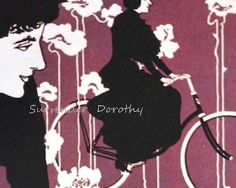 Victor Fahrräder Will Bradley Jugendstil 1896 Lithographie Poster Vintage Transport Ad To Frame