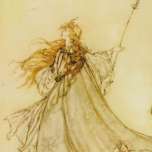 Feen Weg Shakespeare Arthur Rackham Vintage Kinderzimmer Lithografie Kunstdruck Zum Rahmen