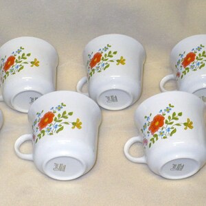 Wildflower Mugs Corning Vintage 1970s Coffee Cups Set Of Four For Your Retro Kitchen USA image 5