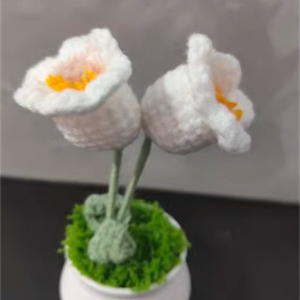 Hand-woven lily of the valley potted plant simulated woolen flower ornaments creative gifts