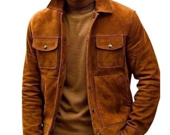 Boston Harbour Outdoor Wear Jacket Mens L Brown Soft Suede Leather Coat Etsy