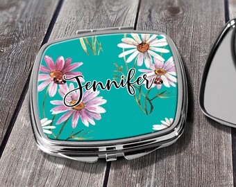 Bridesmaid Gift, Compact Mirror, Pocket Mirror, Makeup Mirror, Gift for her, custom mirror, Bridal Party Gift Design COM4