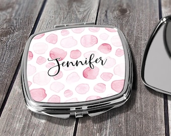 Bridesmaid Gift, Compact Mirror, Pocket Mirror, Makeup Mirror, Gift for her, custom mirror, Bridal Party Gift Design COM15