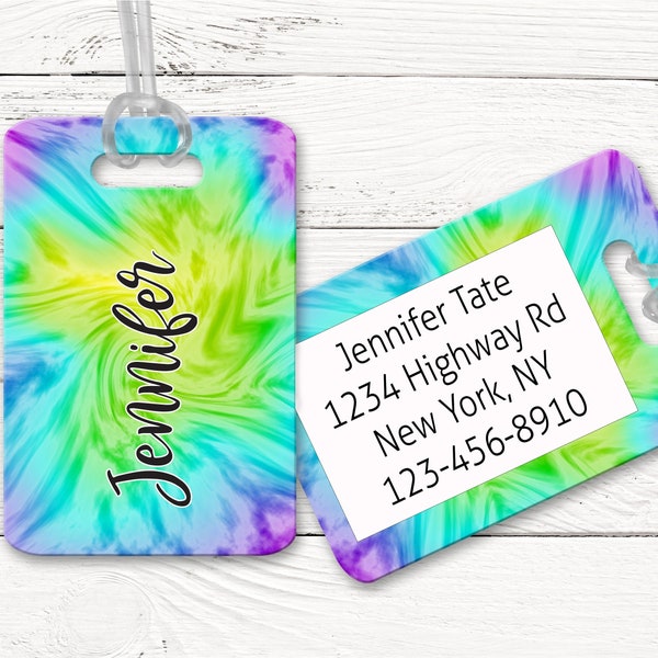 Bag Tags Personalized Custom Luggage Tag Luggage Tags Traveler gift Graduation gift Bachelorette gift Tie Dye 107-122