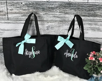 Bridesmaid Gift, Bridesmaid Tote Bags, Personalized Bridesmaid Gift, Wedding Party Gift, Bridal Party Gift, Mother of the Bride (ESS1)