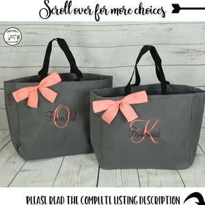 Beautiful embroidered tote bag. You choose your bag color, embroidery style, thread colors, font, bow or no bow.