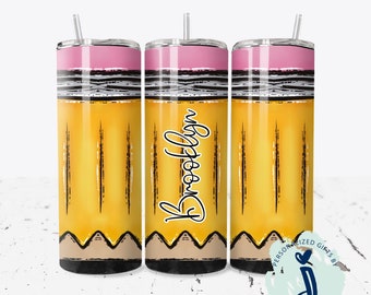 Personalized Pencil Tumbler - Teacher Gift, Back to School Travel Cup