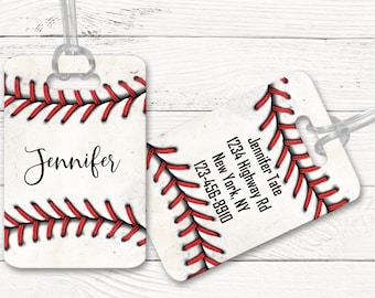 Team Swag Bag Tag, Baseball Bag Tag, Custom luggage Identifier, Luggage Name Tag, Ball Sports Design