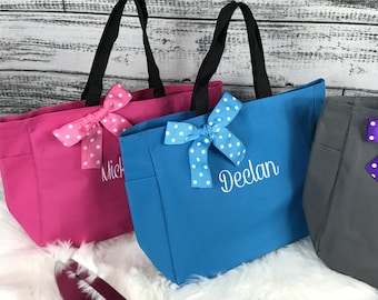 Personalized Tote Bag, Cheer Bag, Dance Bag, Bridesmaid Gift - Personalized Bridesmaid Tote, Wedding Party Gift, Name Tote, (ESS1)