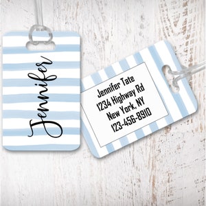 Personalized Metal Luggage Tag, Custom Luggage Tags, Bridesmaids Gifts, Bag Tag for globetrotter, Monogram Gift for Her Vacation Travel LG16