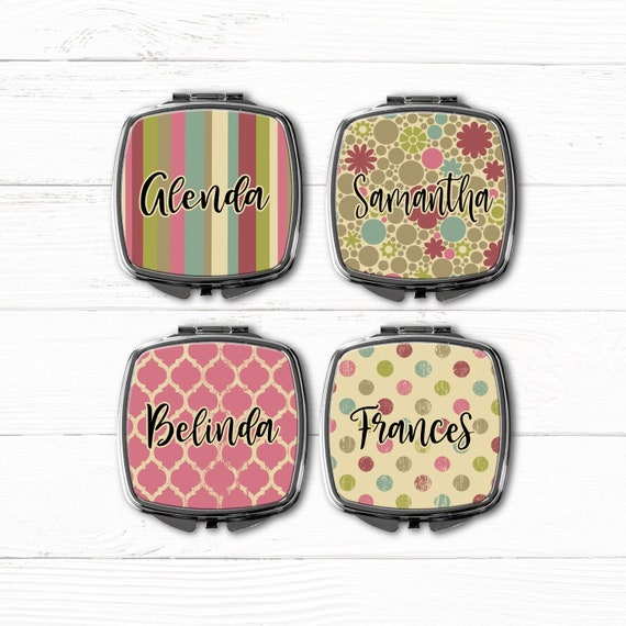 Bridesmaids Gift Compact Mirror, Makeup mirror, Bridesmaid personalized gift, monogrammed pocket mirror