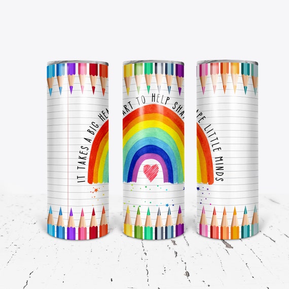 rainbow teacher tumbler, teacher gift tumbler