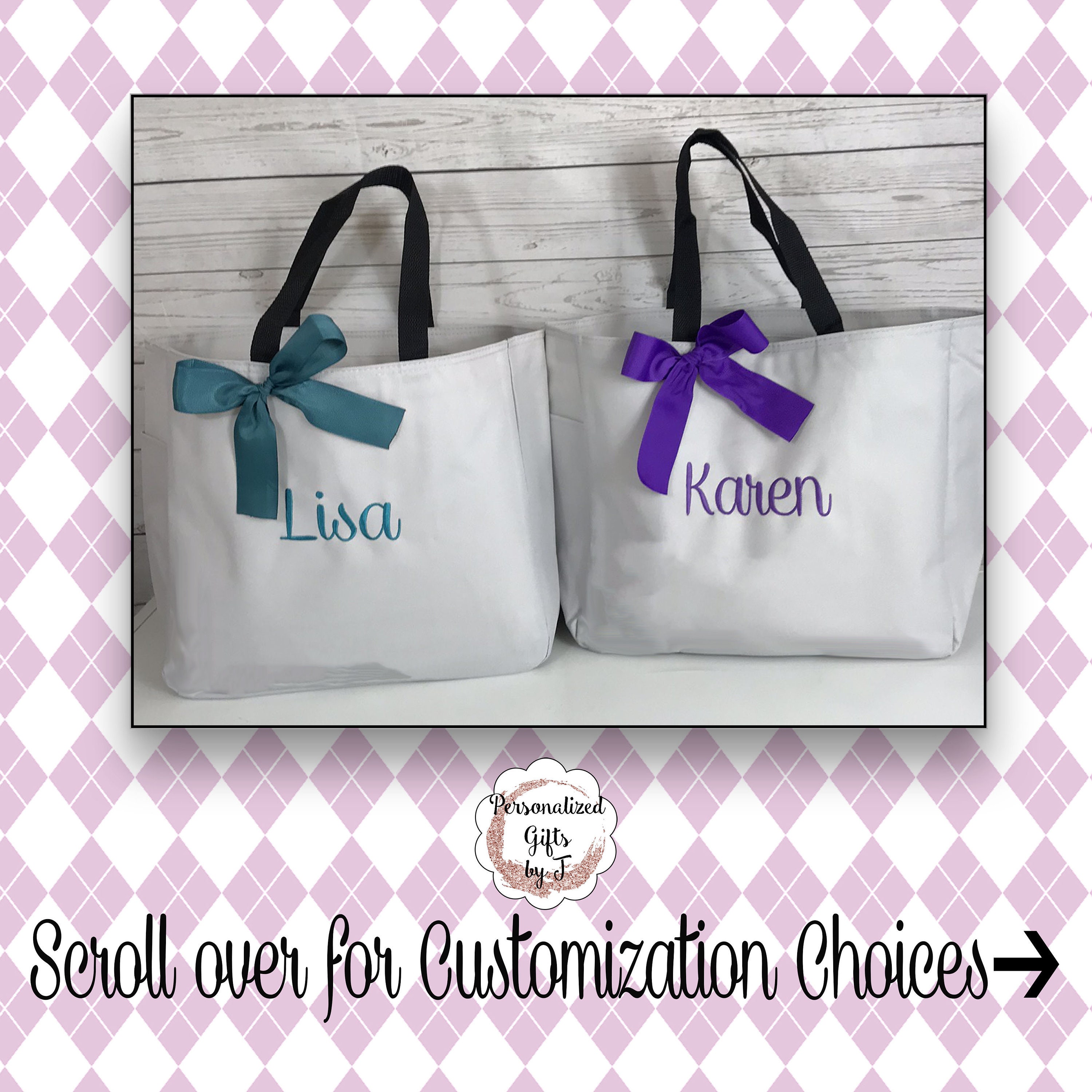 8 Personalized Bridesmaid Gift Tote Bag Bridesmaid Gift Etsy