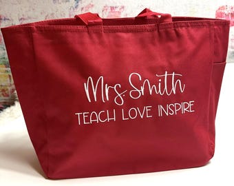 Custom Teacher Tote Bag: Canvas Appreciation Gift
