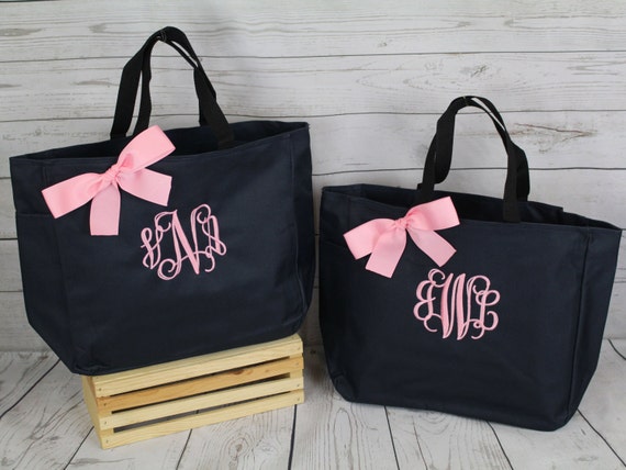 Set of 12 Personalized Bridesmaids Gift Tote Bags Monogrammed Tote, Bridesmaids Tote, Embroidered tote Printed tote bags(ESS1)