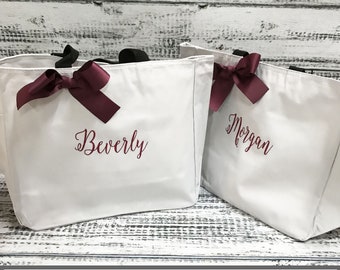 Set of 2 ,Personalized Bridesmaid Gift Tote Bags, Personalized Tote, Monogrammed Tote, Mother Gift, Teacher Gift Bag, Cheer ESS1