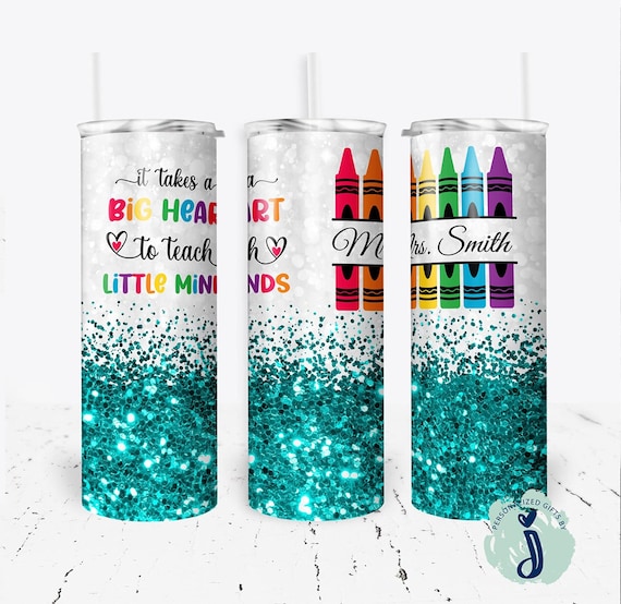 School Teacher Tumbler, Crayon Tumbler, Appreciation Gift, Personalized Teacher Gift
