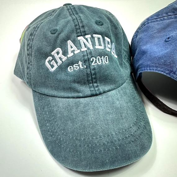 Grandpa Hat, Custom Embroidered Gift, Your Custom Word and Date Ball Cap, Grandfather Gift