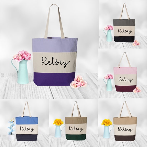 Tote Bag Canvas, Personalized Tote Bag, Tote Bag Women, Bridesmaid Gift,  Glitter and Foil Tote Bag