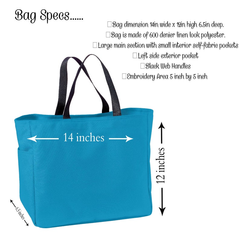 Set of 13 Personalized Bridesmaid Tote Bags ESS1 Bridal Party Gift Initial Tote Wedding Party Gift Mother of the Bride Gift
