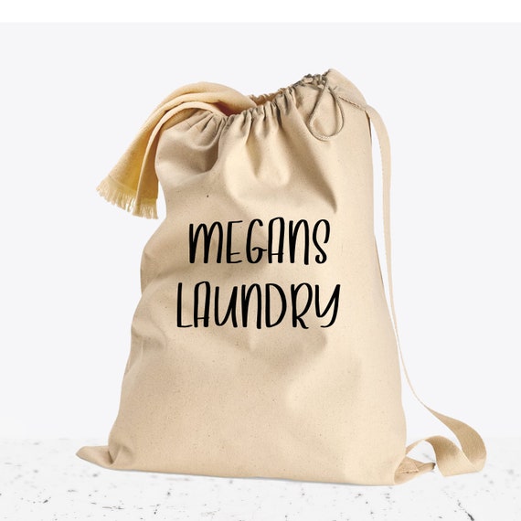 Personalized Laundry Bag for Kids, College Laundry Bags, Dirty Clothes Storage, Heavy Duty Canvas Laundry Bag with Shoulder Strap