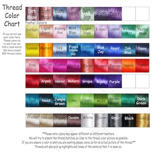Thread color chart