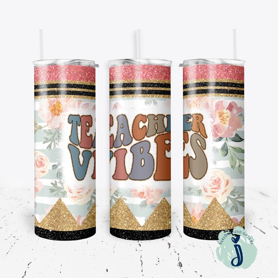 Teacher Vibes, Teacher Tumbler, Retro Teacher Appreciation Gift, Teacher Gift, End Of School Teacher Gift, Amazing Teacher Gift