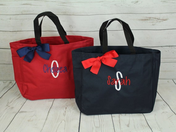 8 Bridesmaid Gift Monogrammed Personalized Tote Bag Wedding Party