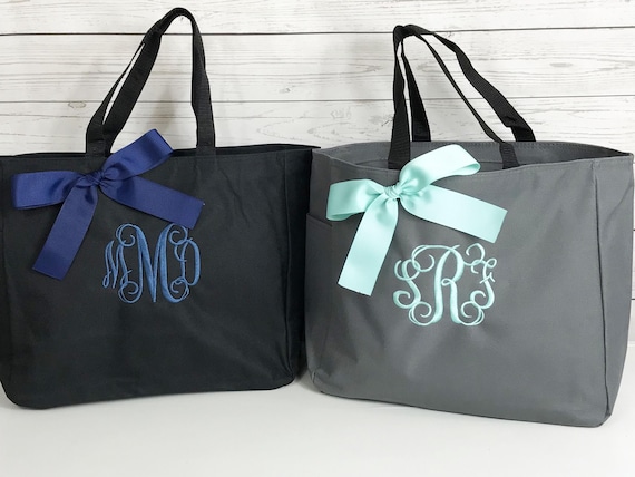 Personalized Bridesmaid Gift, Personalized Tote, Bridesmaids Gift, Monogram Tote, Maid of Honor Tote Bag, Wedding Day Tote (ESS1)