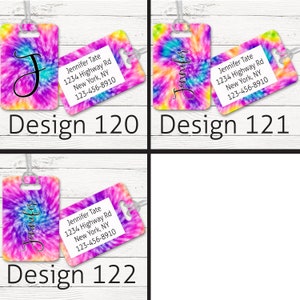 Bag Tags Personalized Custom Luggage Tag Luggage Tags Traveler gift Graduation gift Bachelorette gift Tie Dye 107-122 image 6