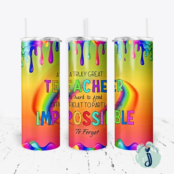 Teacher Gift, Teacher Tumbler, Cute Teacher Gift, Neon Drip Tumbler