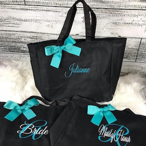 Personalized Embroidered Canvas Bridesmaid Tote Bag: Bridal Party Gift