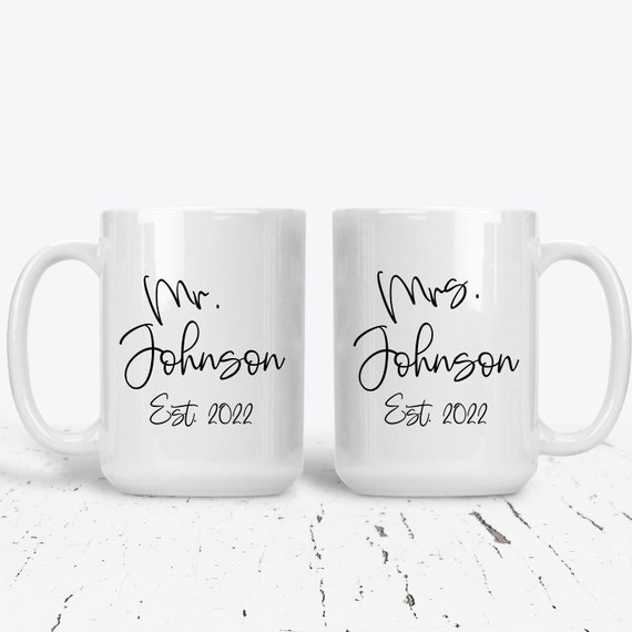 Mr and Mrs Mug Set, Gift for Couple,  Bride and Groom Mug, Established Couples Gift, Custom Personalized,Wedding Gift Ideas,