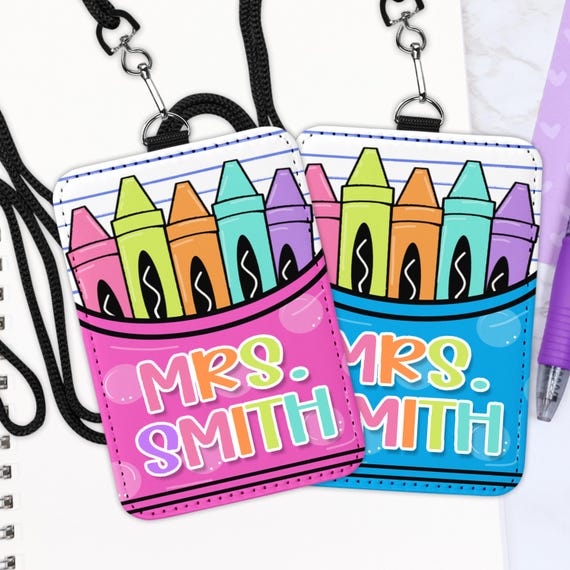 Teacher ID Card Holder, Teacher Lanyard Accessories, School Supplies, ID Badge Holder, Teacher Gifts,  Back To School