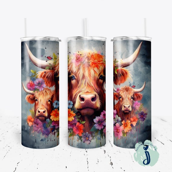 Highland Cow Tumbler, Fuzzy Cow Tumbler, Furry Cow Lover Gift, Gift for Her