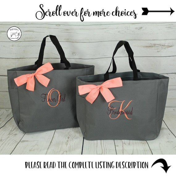 bridesmaid proposal mo monogrammed tote bag personalized bag Custom bridesmaid tote bag floral bridal party gifts bridesmaid gift idea