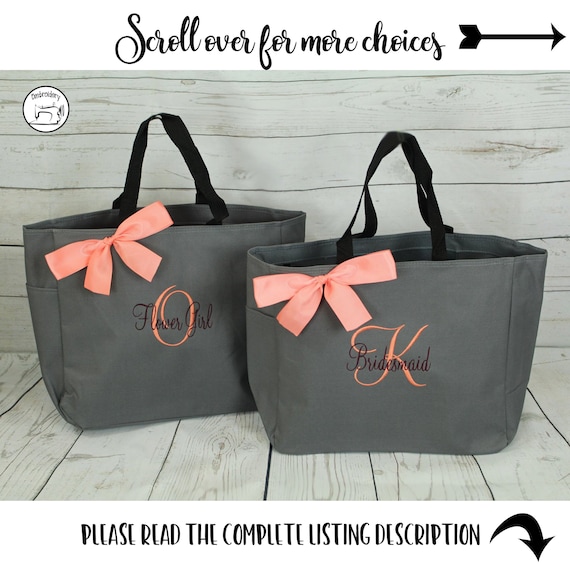 Tote Bag Personalized Bridesmaid Gifts Embroidery - Etsy