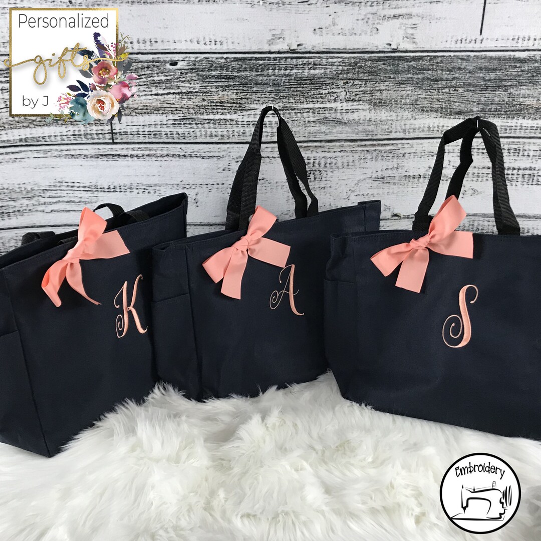 5 Personalized Tote Bags Bridesmaid Gifts set of 5 - Etsy