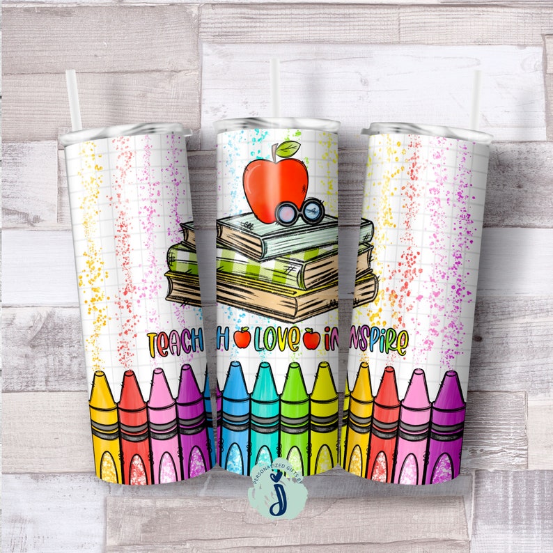 teacher appreciation gift, teacher tumbler, teacher tumbler, crayon tumbler, cute teacher appreciation gift image 2