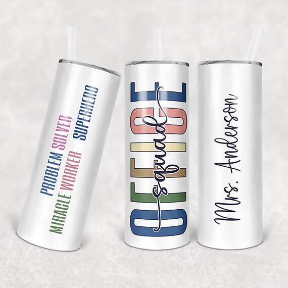 Tumbler Personalized Office Squad 20oz Stainless Steel Insulated Cup - Custom Drinkware Gift for Work & Home