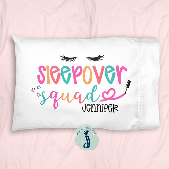 Personalized Slumber Party Gift, Kids Sleepover Pillow Case, Girls Personalized Pillowcase, Birthday Party Sleepover Favor,
