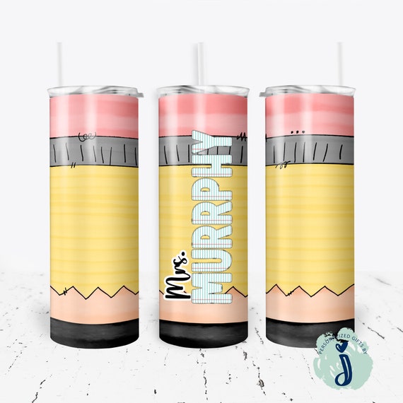 Personalized Tumbler for Teacher, Back To School Teacher Gift, Teacher Appreciation Gift, Pencil Tumbler HD01